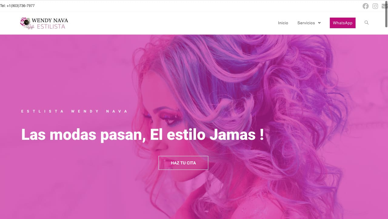 diseño de pagina wendy nava